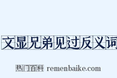 文显兄弟见过反义词是什么意思的图片